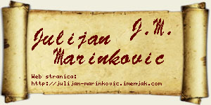 Julijan Marinković vizit kartica